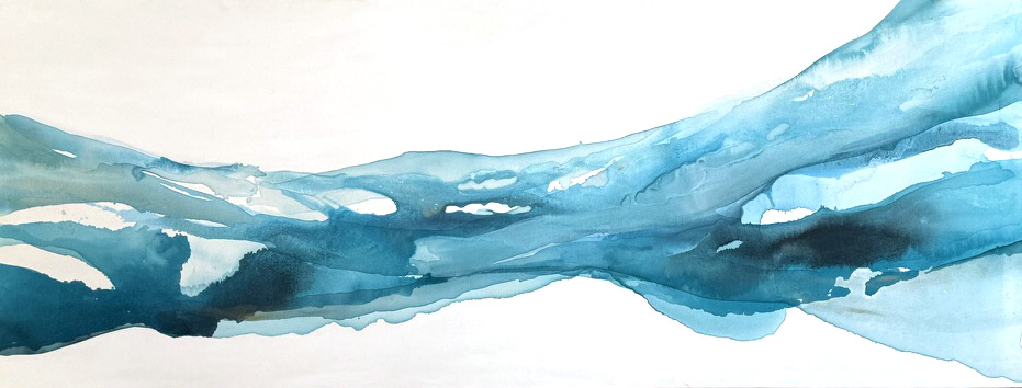 Aguas, watercolour and acrylic on canvas by Brenda Rodríguez
